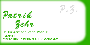 patrik zehr business card